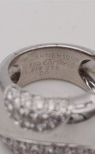 Bague 49 CARTIER - Bague Nouvelle Vague, diamants et or gris 58 Facettes