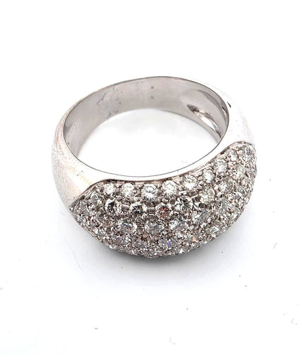 Bague 56 Bague en or blanc 18 carats avec diamants 58 Facettes