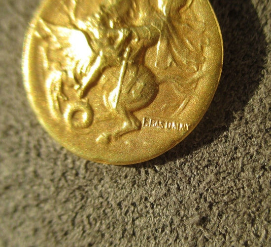 Rasumny - Medaljon privezak Art Nouveau dvostrani Sveti Đorđe u žutom zlatu 18k 