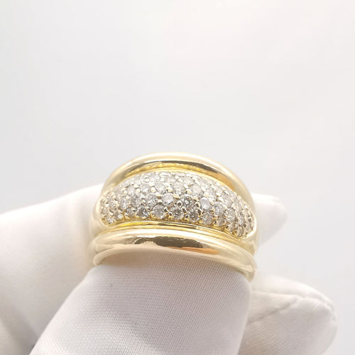 Bague 62 Bague en or jaune diamants 58 Facettes