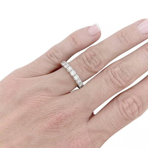 Bague 52 Alliance or blanc diamants 58 Facettes 33218