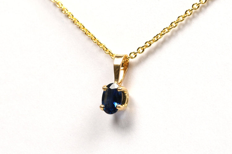 Pendentif Pendentif contemporain en or jaune serti d'un saphir 58 Facettes B440