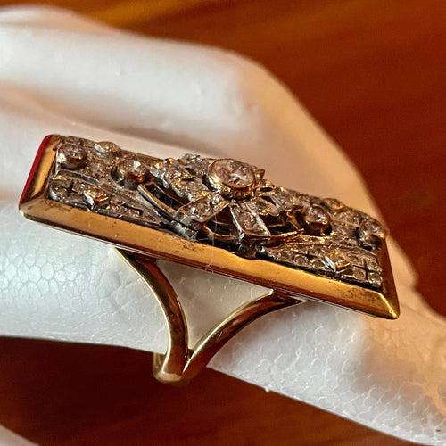 Bague 54 Rare bague Art Déco diamants 58 Facettes