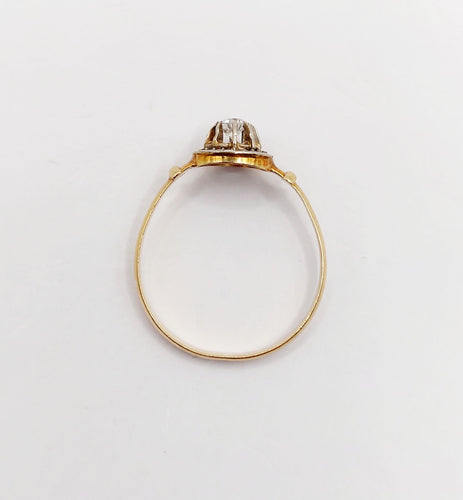 Bague 54 Bague solitaire art deco or jaune 18k diamant taille ancienne 58 Facettes A05903