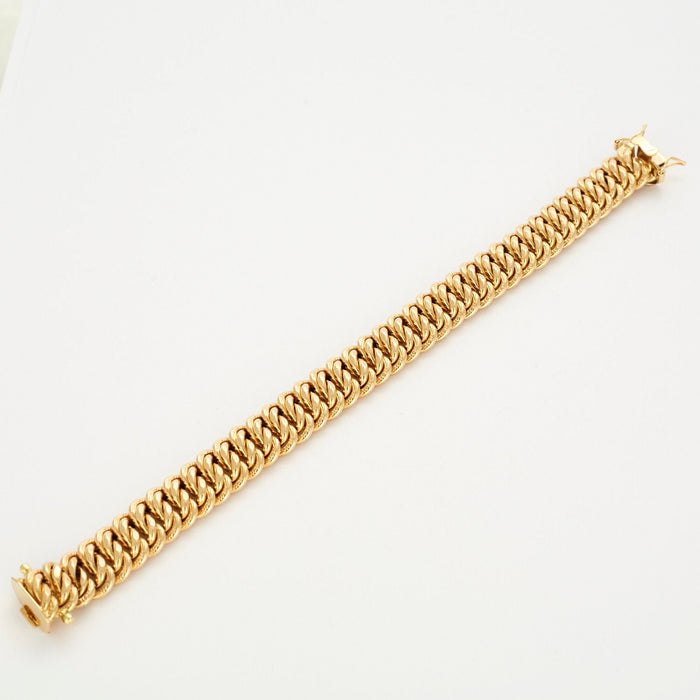 Yellow gold American mesh bracelet