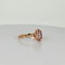 Rose gold ring with 1.28 ct oval amethyst and white sapphires 