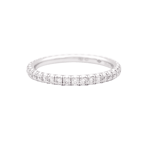 Bague 51 Alliance Cartier, "Etincelle", or blanc, diamants. 58 Facettes 34201