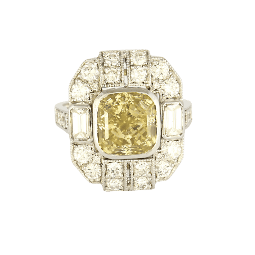 Bague 54 Bague en Or blanc et diamants 58 Facettes LJ-100