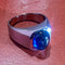 Bague 56 Bague or blanc tourmaline bleue 58 Facettes 7824 A
