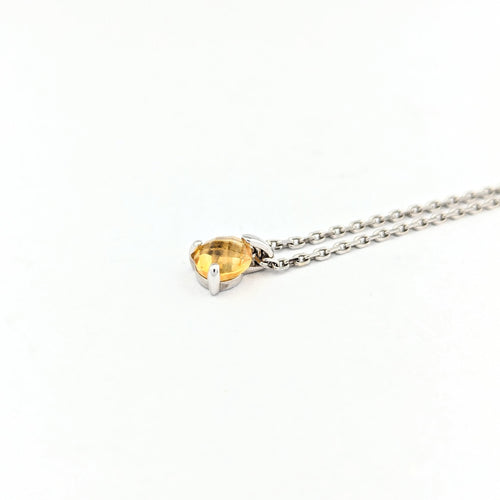 Collier Collier en or blanc et citrine 58 Facettes 30824