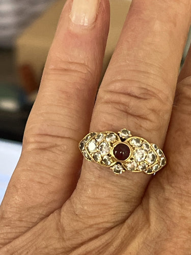 Bague 51.5 FRED - Bague or jaune rubis diamants 58 Facettes LOT 4540