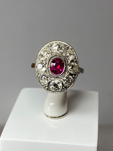 Bague 51 Bague ovale rubis & diamants 58 Facettes AB75