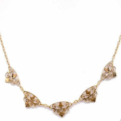 Collier Collier "Arabella" or jaune Style ancien, inspiration Art Nouveau 58 Facettes 222