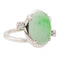 Bague 47 Bague Or blanc Jade jadéite, Diamant 58 Facettes 2432044CN