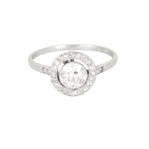 Bague 54,5 Charmente Bague en platine et diamants taille ancienne 58 Facettes CHAL1116