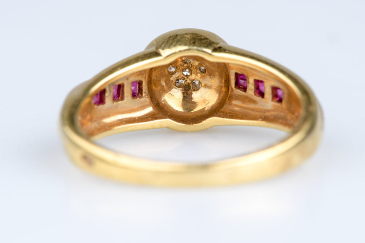 Bague 56 Élégante bague en or jaune, Rubis, Diamant 58 Facettes 414038-107