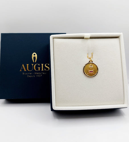 Pendentif AUGIS - Pendentif médaille d'amour or "+ qu'hier - que demain" maison - L'Intemporelle 58 Facettes J5010X0000