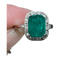 Bague 53 Bague Art Déco Émeraude 1.60 ct diamants 58 Facettes