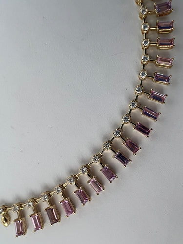 Collier Collier ras du cou en saphir rose et diamant 58 Facettes NECK-462