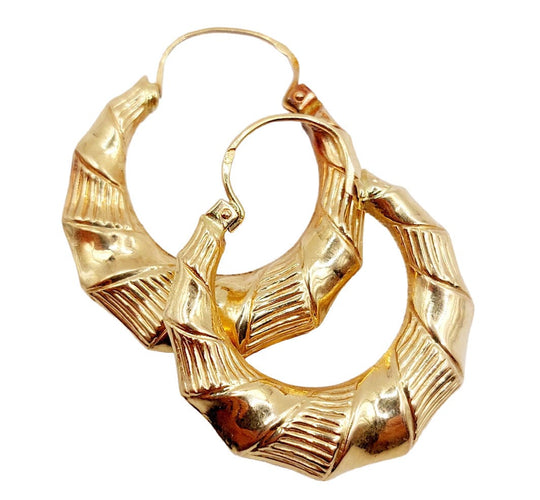 Boucles d'oreilles Créoles art déco or rose 58 Facettes A05375