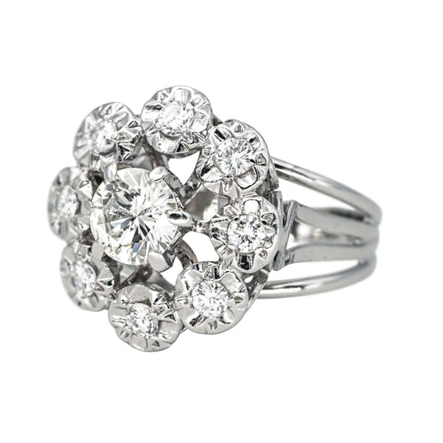 Bague 53 Bague Marguerite Or blanc, Platine Diamant 58 Facettes 4328900CN