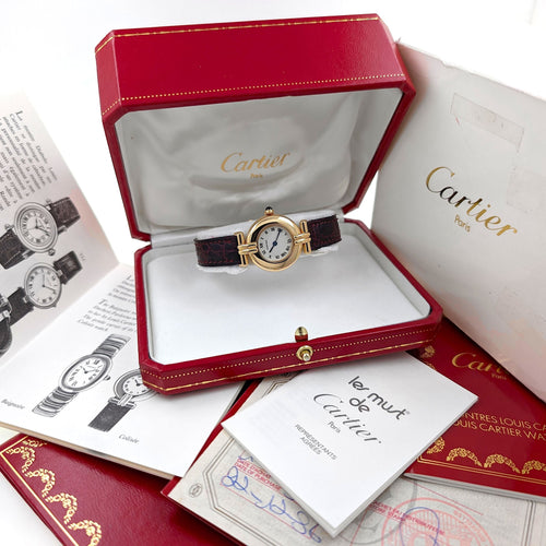 Montre Cartier Colisée Full Set 18k Gold also called Rivoli Ref 1985 58 Facettes