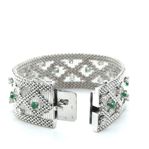 Bracelet Bracelet vintage or blanc - Diamants et émeraudes 58 Facettes 1.0000651/3