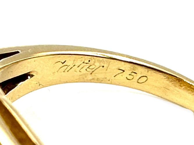Bague 52 CARTIER. Bague vintage or jaune et diamants 58 Facettes