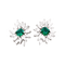Boucles d'oreilles Paire de clips d'oreilles en or blanc, émeraudes et diamants 58 Facettes 34497