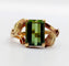 Bague 47.5 Bague art nouveau or 14k tourmaline et monture fleurie (circa 1910) 58 Facettes A06116
