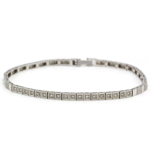Bracelet Bracelet Semi-rigide - Or blanc et Diamants 58 Facettes 250310R