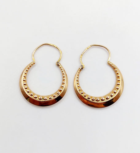 Boucles d'oreilles Créoles vintage art déco or rose 58 Facettes A05806