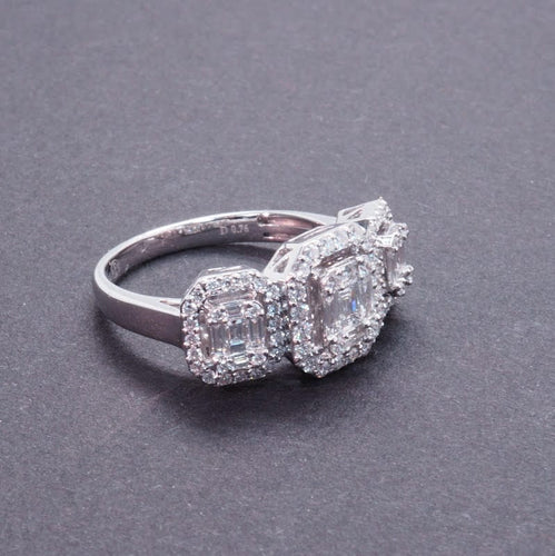 Bague 54.5 Bague or blanc diamants 58 Facettes 4778