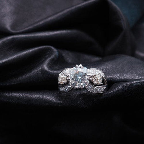 Bague Solitaire en platine, diamant 1.9 ct époque 1930 58 Facettes 4438