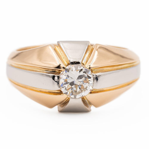 Bague 57 Bague Solitaire Or rose, Platine Diamant 58 Facettes 1986230CN