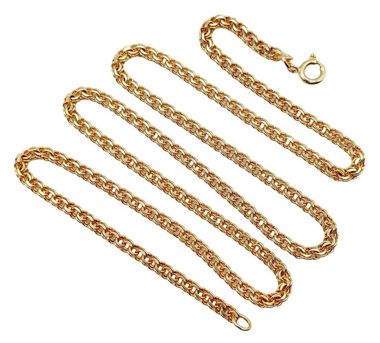 Collier Chaîne vintage or jaune mailles entremêlées 46 cm 58 Facettes A05408