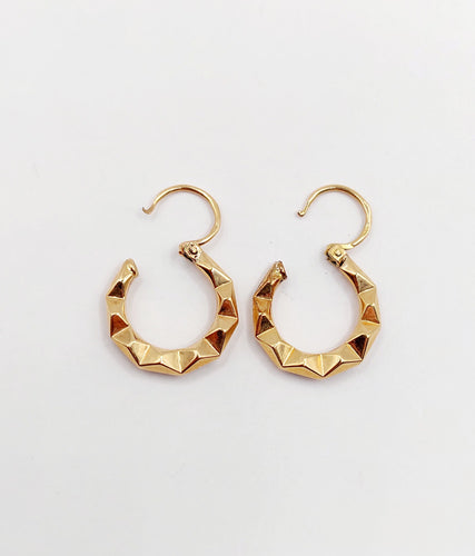 Boucles d'oreilles Petites créoles Art Déco or rose 58 Facettes A06265