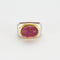 Bague or jaune et blanc tourmaline rose 58 Facettes LP985