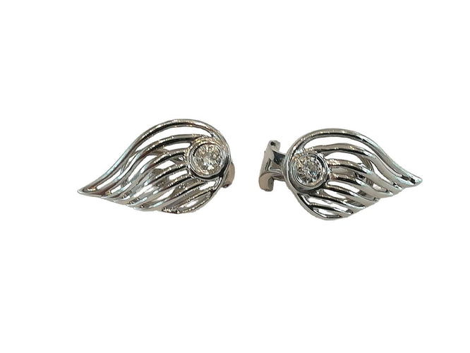 Boucles d'oreilles Boucles d'oreilles Feuille diamants or blanc 58 Facettes