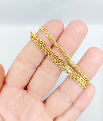 Collier Chaîne vintage or jaune mailles entremêlées 46 cm 58 Facettes A05408