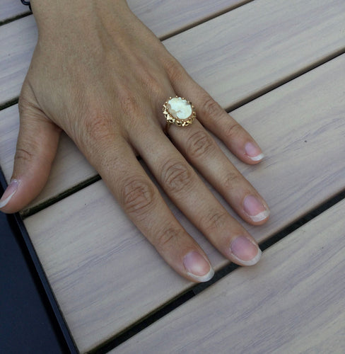 Bague 55 Bague Camée Or Rose 58 Facettes 3088/1