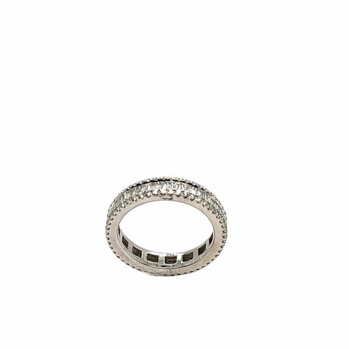 Bague 53.8 Alliance en Or Blanc et Diamants 58 Facettes
