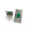 Boucles d'oreilles Boucles d'oreilles en or blanc et jaune 18 carats avec émeraudes et diamants 58 Facettes