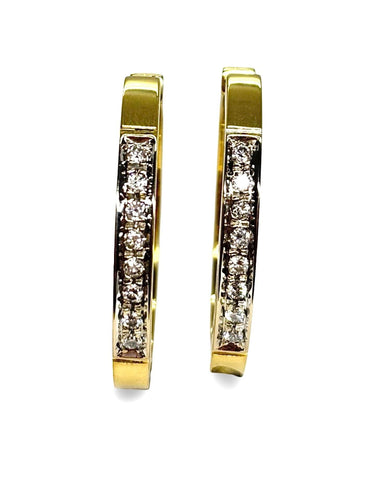 Créoles or jaune et diamants 0,50 ct 58 Facettes 1153