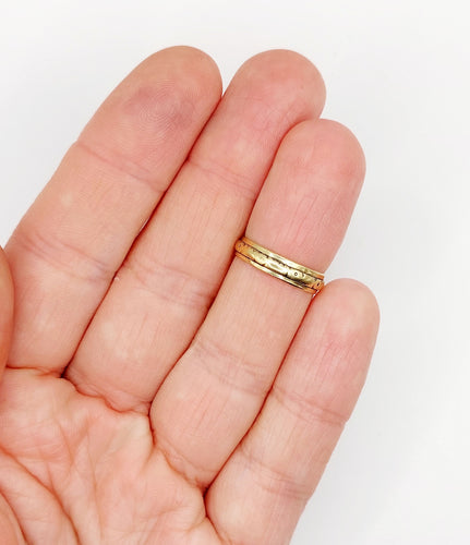 Bague 50.5 Bague jonc alliance motifs géométriques vintage en or 14k 58 Facettes A06567