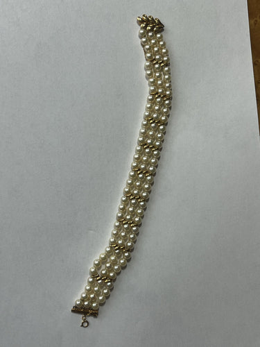 Bracelet Bracelet 3 Rangs Perles Akoya et Or Jaune 58 Facettes LOT 6076