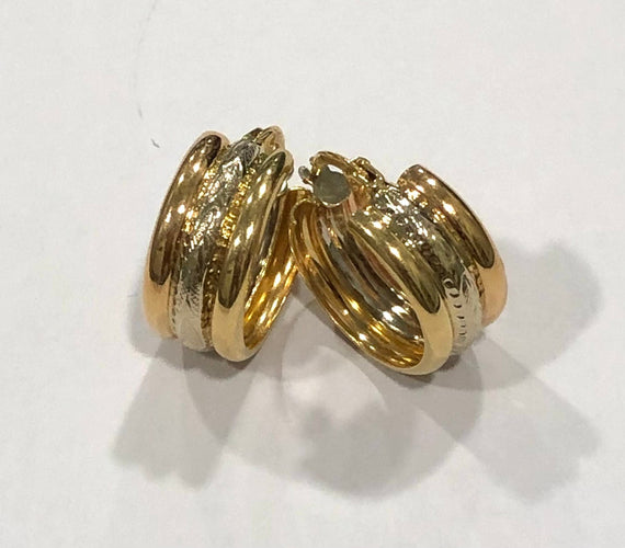 Boucles d'oreilles Boucles d’oreilles créoles ciselées 3 ors 58 Facettes