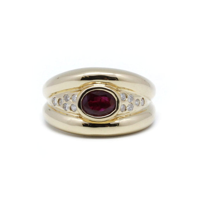 Bague 57 Bague or jaune rubis et diamants 58 Facettes 210257R