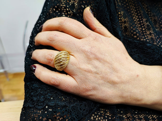 Bague 53 Bague boule or jaune 58 Facettes Bag.boule.1353.4