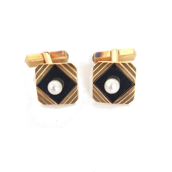 Boutons de manchette Boutons de manchette Echecs onyx perles 58 Facettes 66